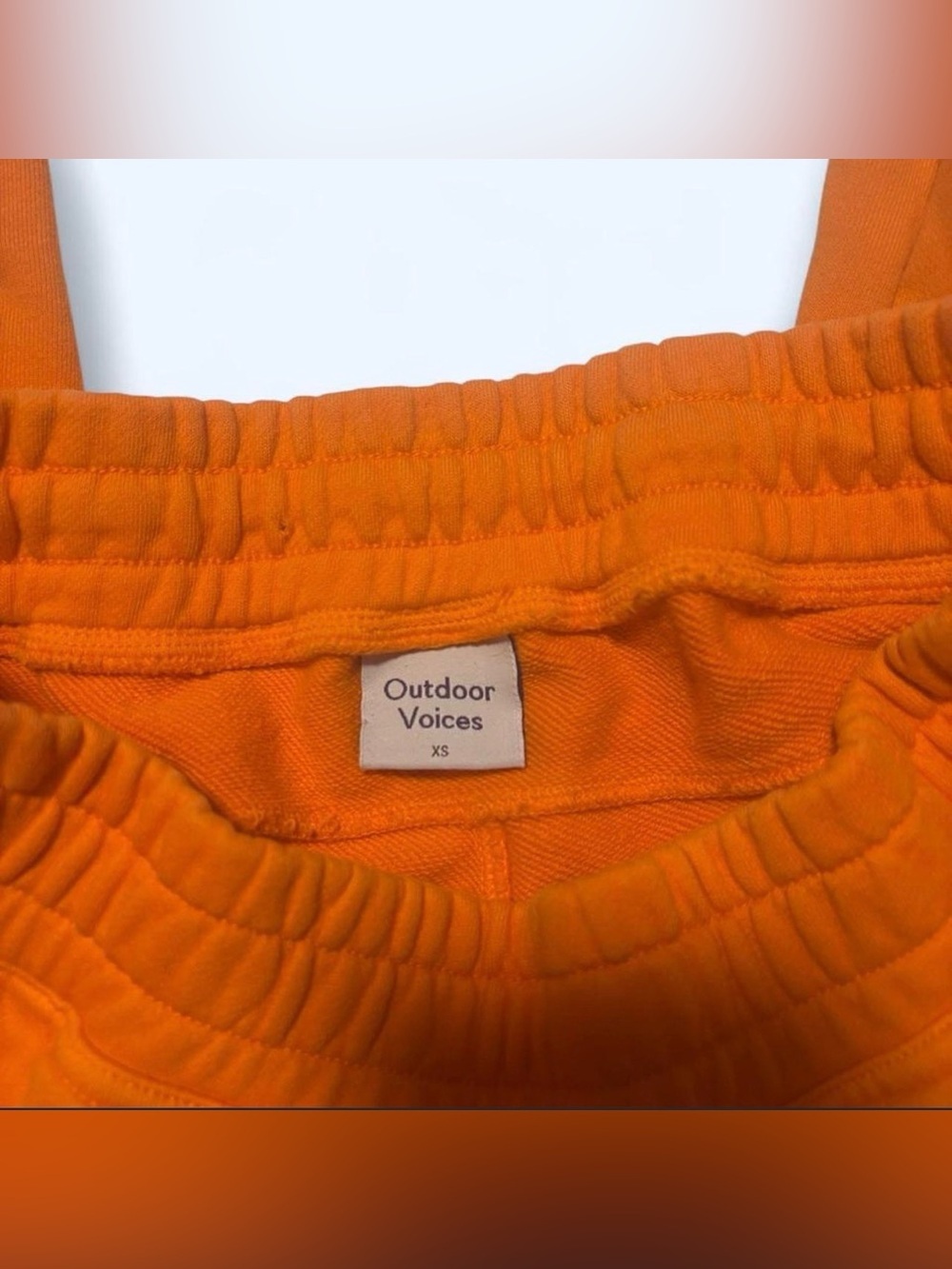 Outdoor Voices Nimbus Jogger Sweatpants XS Orange High Rise Fleece Athleisure - Picture 4 of 5